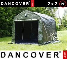 Namiot 2x2x2m PE, z Podłogą, Zielony/szary