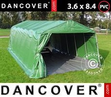 Namiot 3,6x8,4x2,68m PVC, z Podłogą PVC, Zielony/Szary