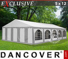 Namiot imprezowy 5x12m PVC, Szary/Biały