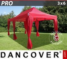 Namiot imprezowy 3x6m Czerwony, zawierający 6 ozdobnymi...
