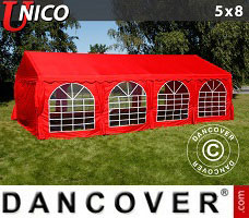 Namiot imprezowy UNICO 5x8m, Czerwony