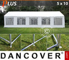 Namiot imprezowy 5x10m PE, Biały + Szyna uziemiająca