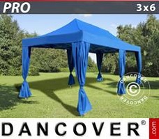 Namiot imprezowy 3x6m Niebieski, zawierający 6 ozdobnymi...